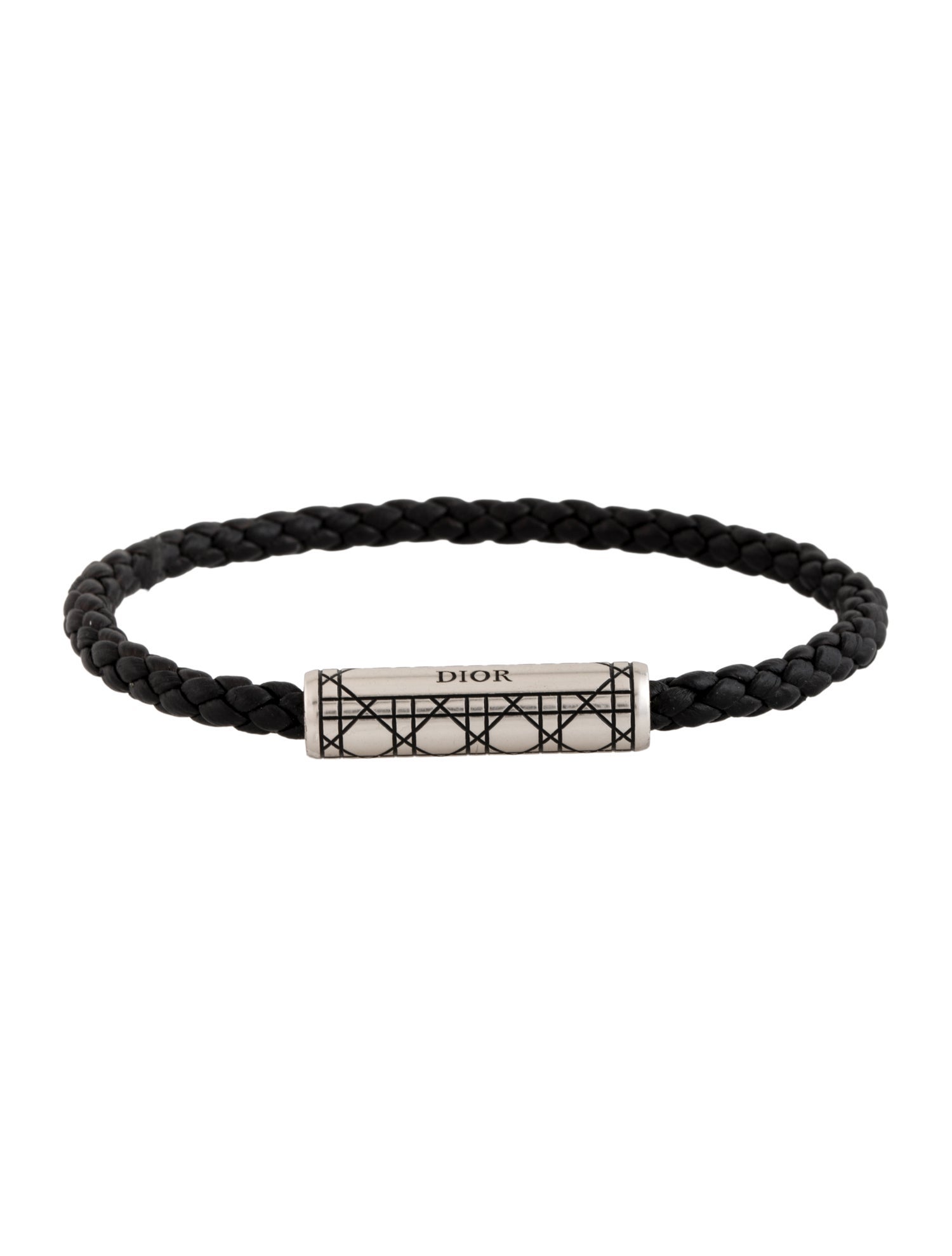 Christian Dior Braided Leather Cannage Wrap Bracelet
