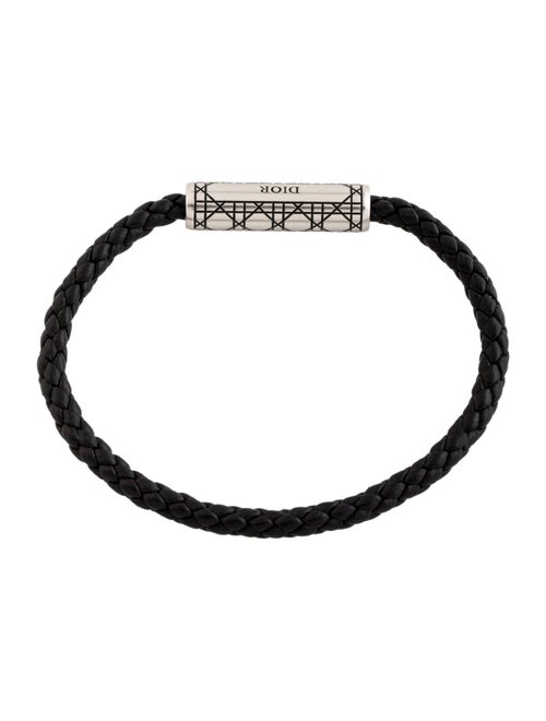 Christian Dior Braided Leather Cannage Wrap Bracelet