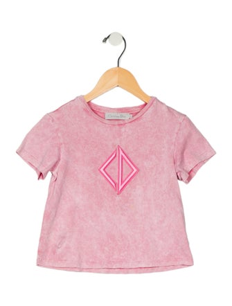 Christian Dior Toddler Girls' Embroidered Short Sleeve T-shirt