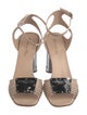 Christian Dior Patent Leather Embroidered Accent Sandals