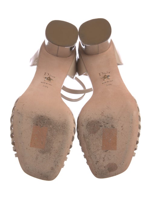 Christian Dior Patent Leather Embroidered Accent Sandals