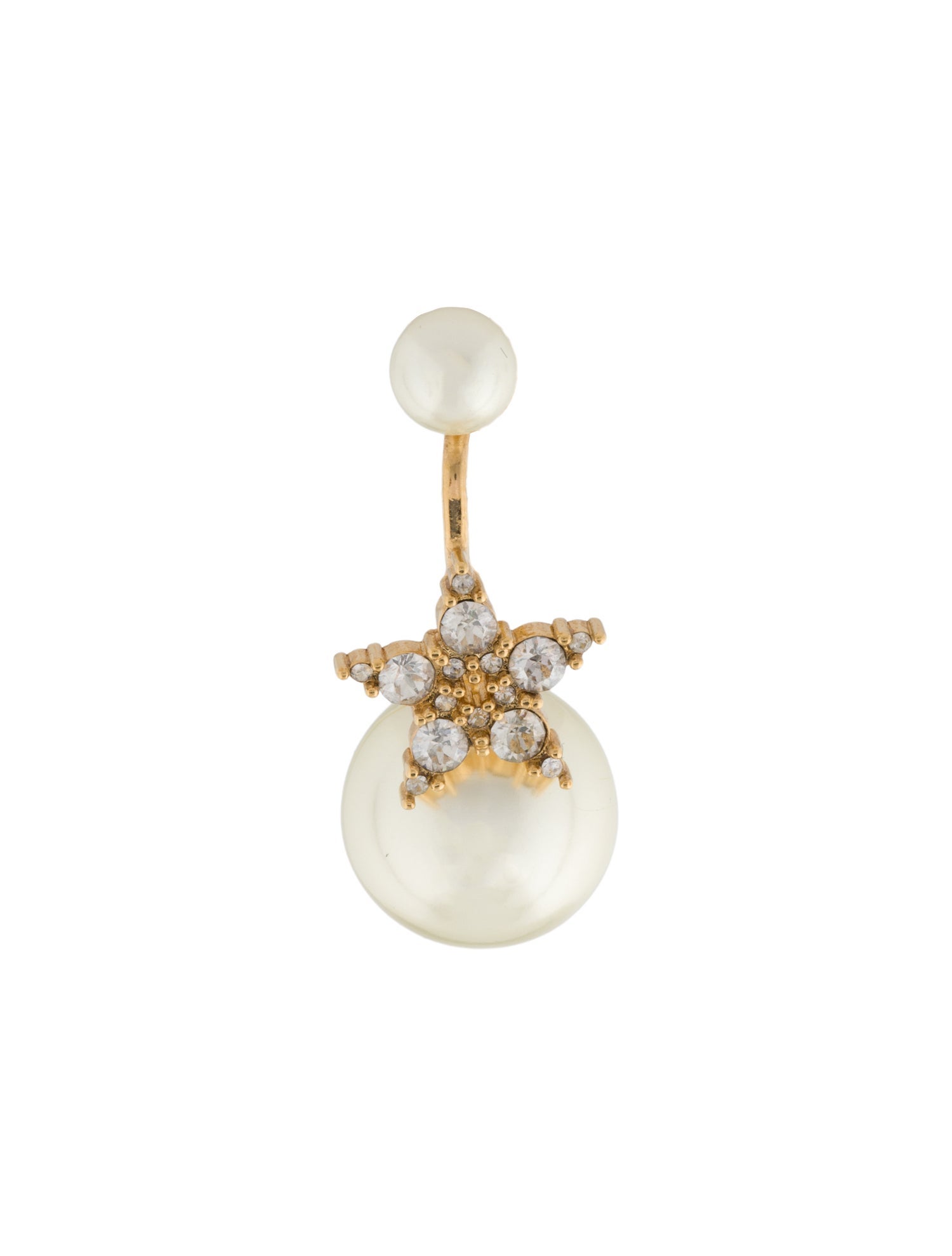 Christian Dior Crystal & Faux Pearl My ABCDior Tribales Single Earring