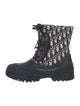 Christian Dior Oblique Jacquard Mesh Accents Combat Boots