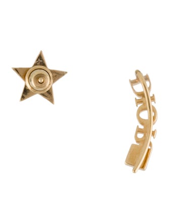 Christian Dior Crystal Star Mismatch Stud & Ear Climber Earrings