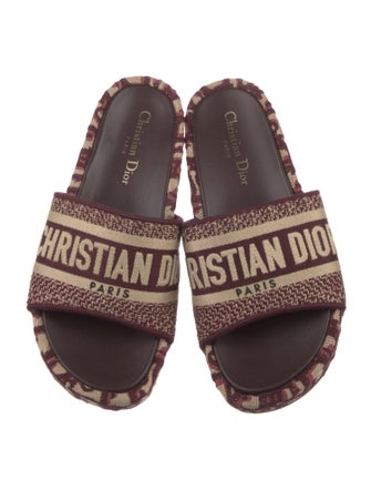 Christian Dior Oblique D-Way Platform Sandals Diorissimo Pattern Slides