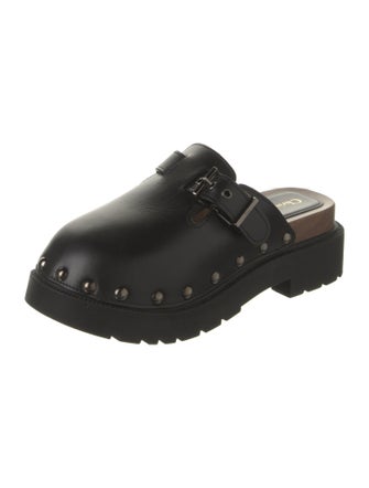 Christian Dior Leather Studded Accents Mules