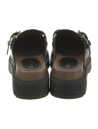 Christian Dior Leather Studded Accents Mules
