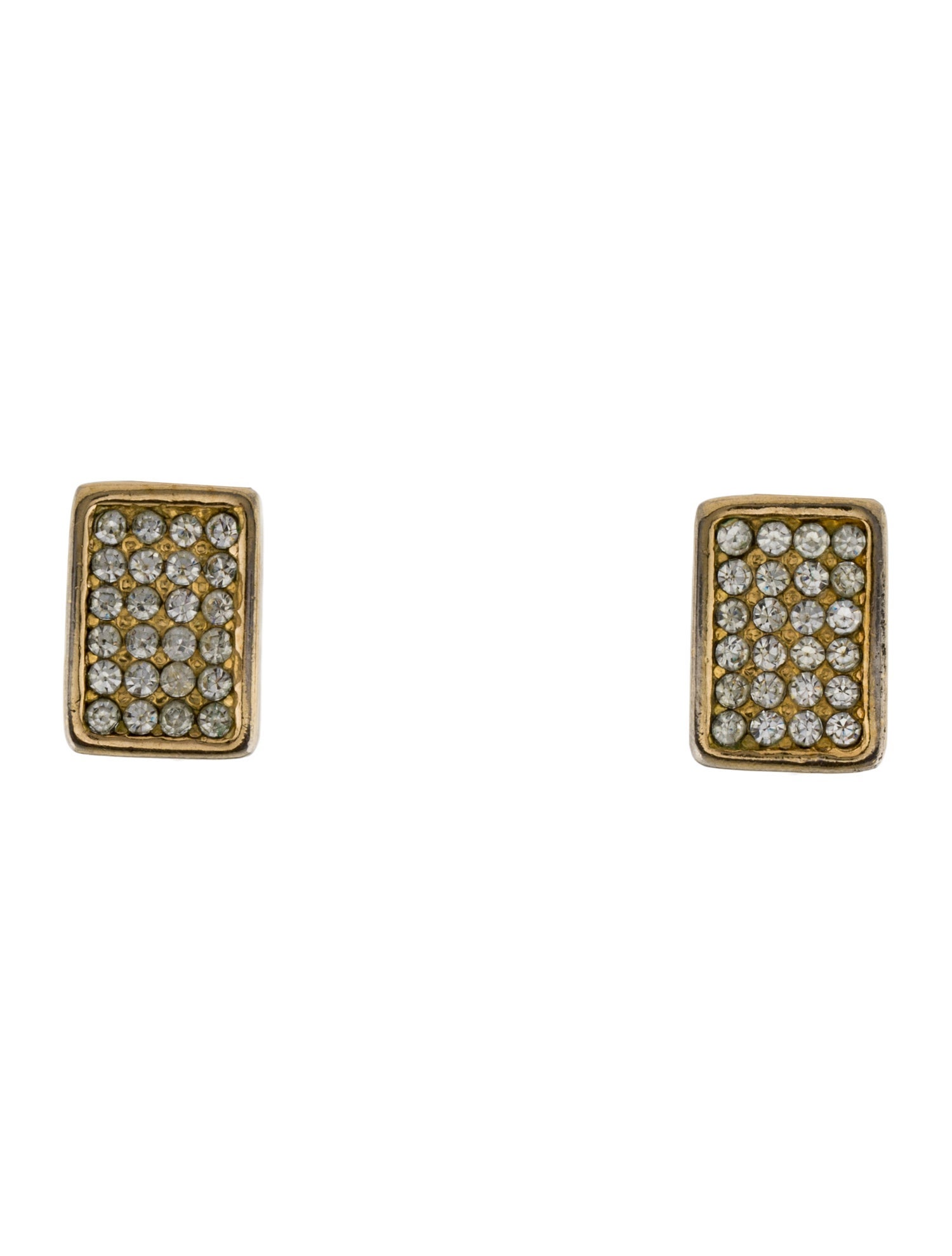 Christian Dior Vintage Crystal Clip-On Earrings