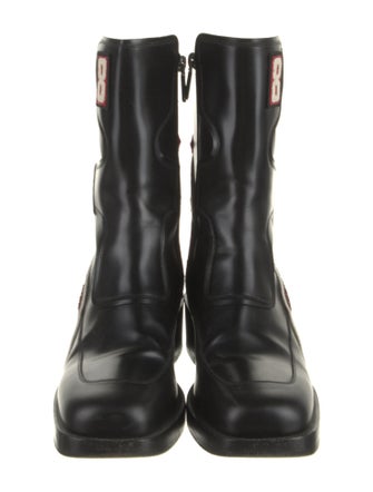 Christian Dior Leather Printed Moto Boots
