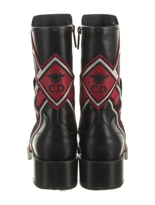 Christian Dior Leather Printed Moto Boots