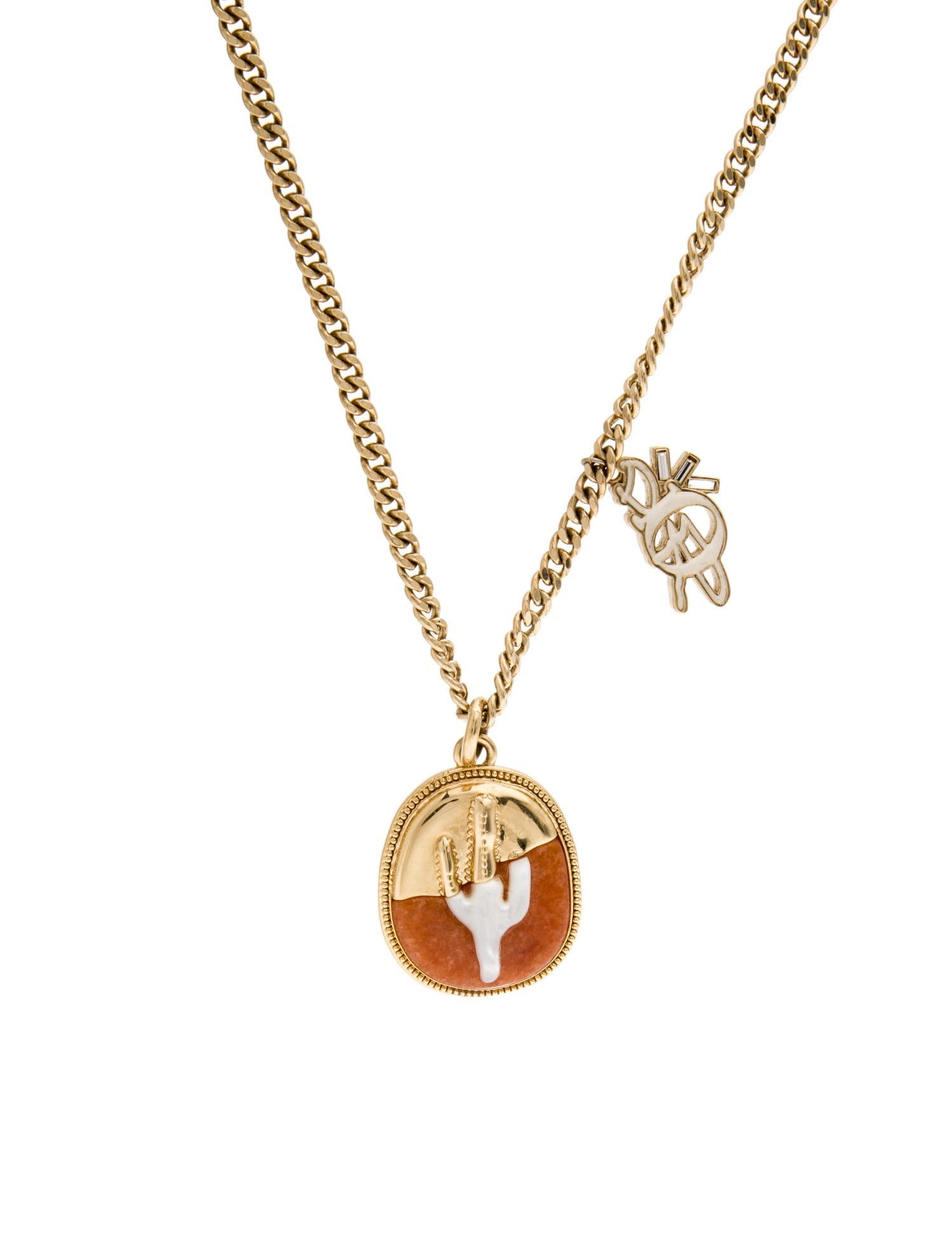 Christian Dior x Cactus Jack Mother of Pearl Statement Pendant Necklace