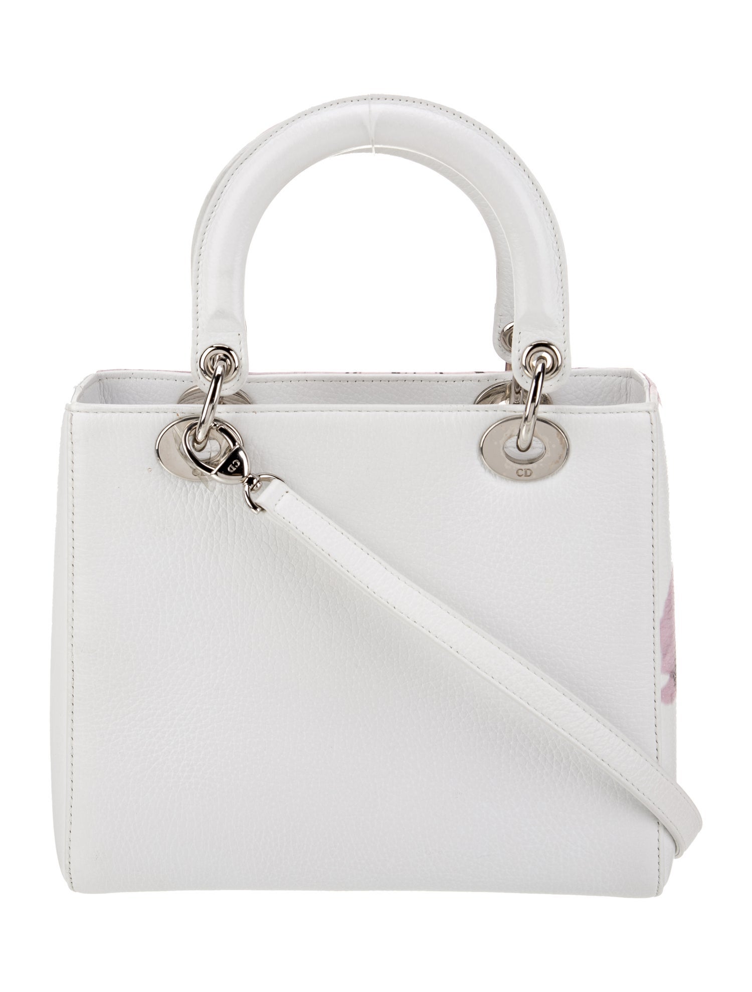 Christian Dior Leather Lady Dior Medium - Pink Handle Bags
