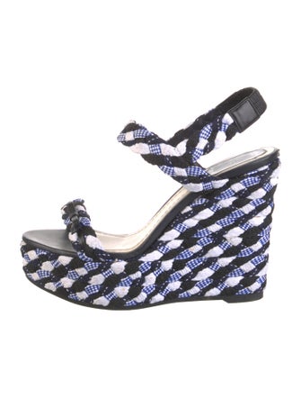 Christian Dior Patterned Bow Accents Slingback Sandals