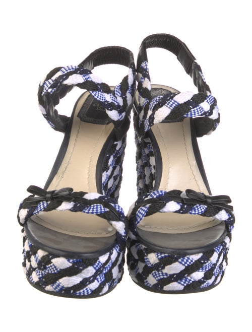 Christian Dior Patterned Bow Accents Slingback Sandals