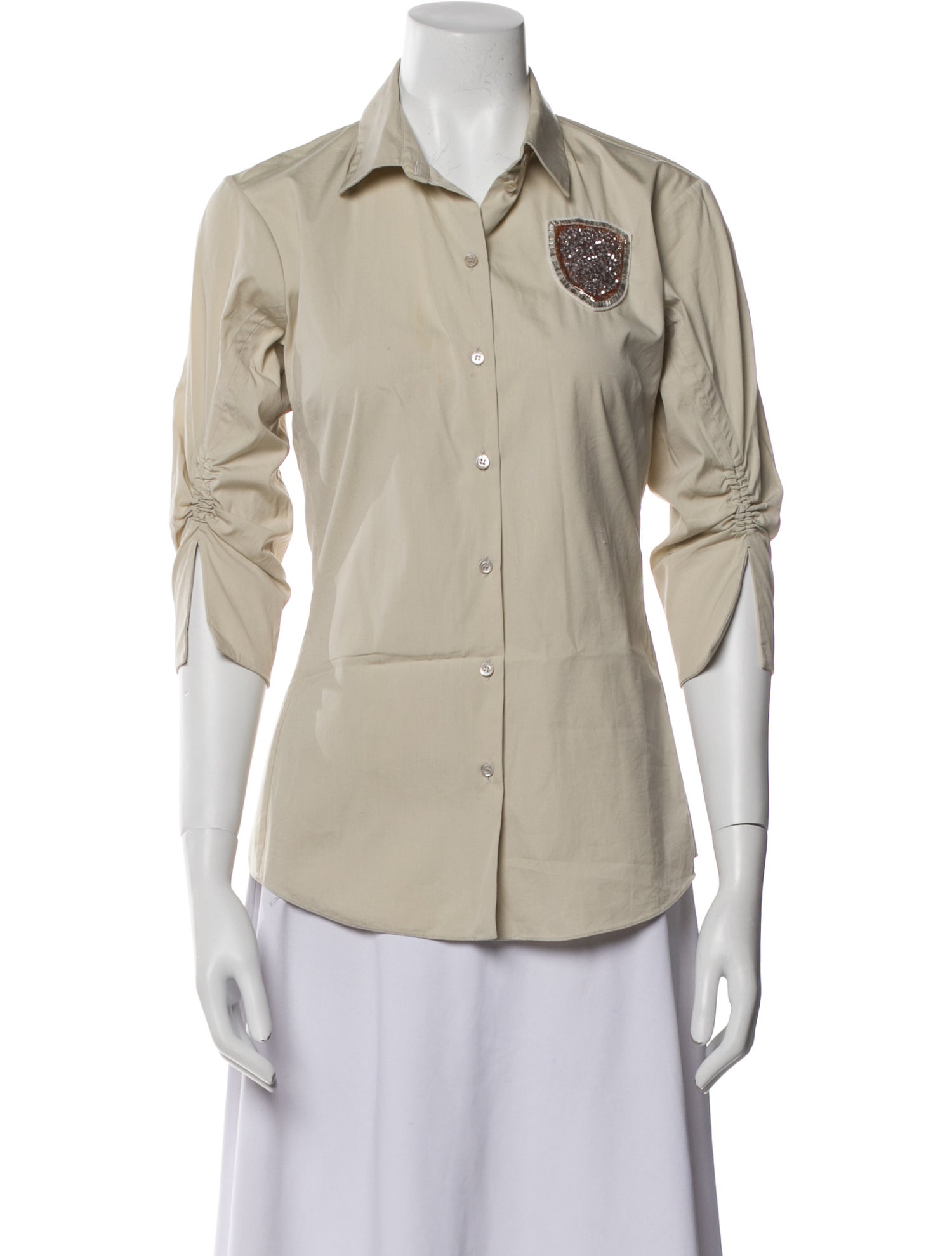 Christian Dior 2017 Three-Quarter Sleeve Button-Up Top