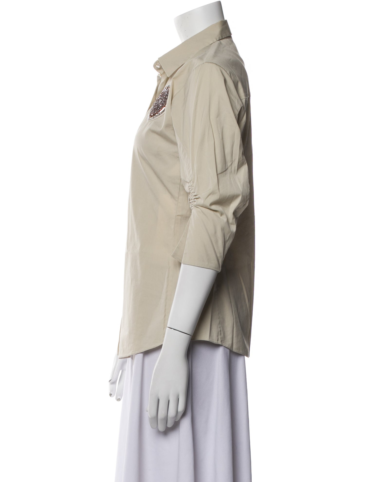 Christian Dior 2017 Three-Quarter Sleeve Button-Up Top