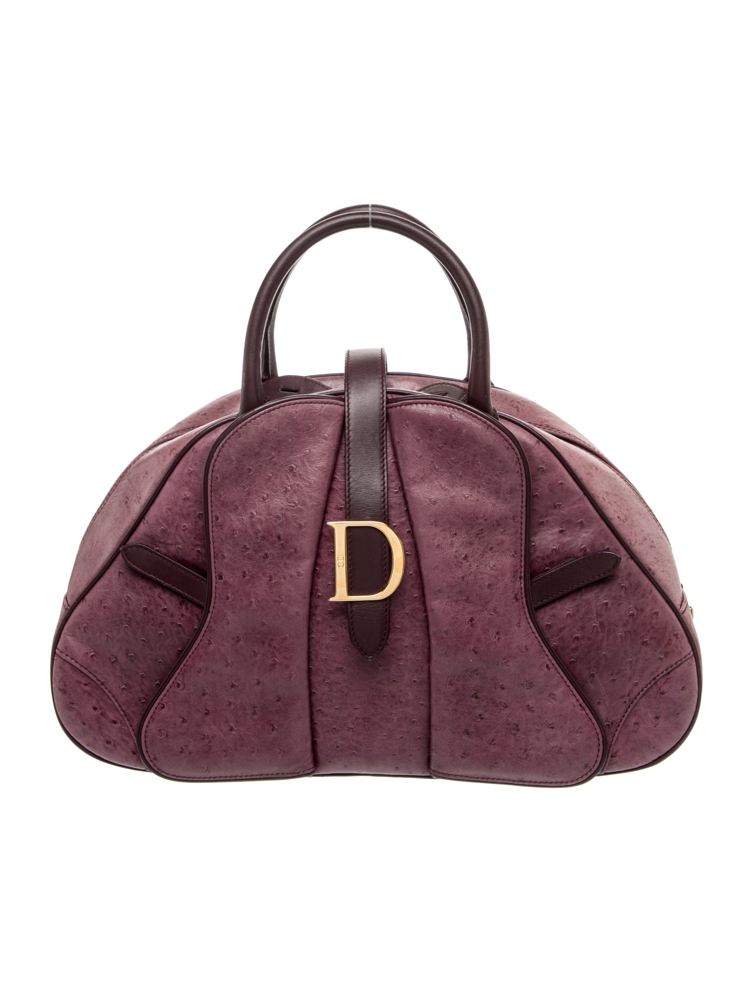 Christian Dior Ostrich Vintage Double Saddle Vintage