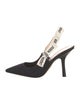Christian Dior Graphic Print Bow Accents Slingback Pumps