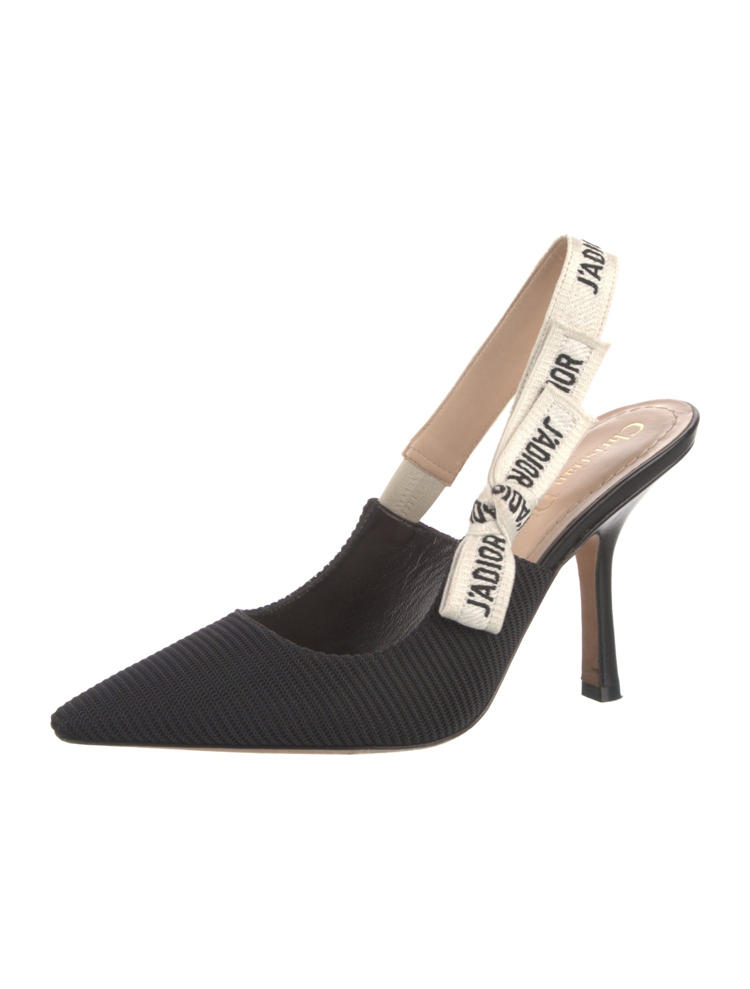 Christian Dior Graphic Print Bow Accents Slingback Pumps