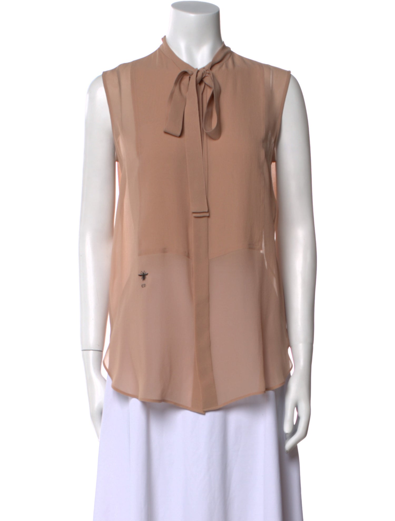 Christian Dior Silk Tie Neck Blouse