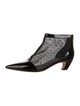 Christian Dior Patent Leather Mesh Accents Boots