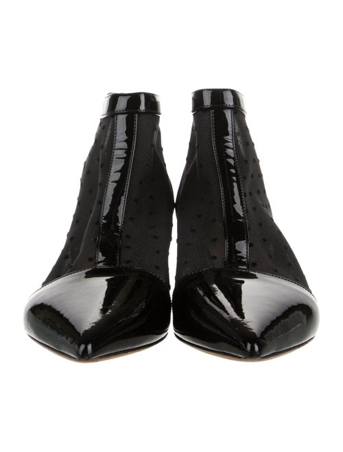 Christian Dior Patent Leather Mesh Accents Boots