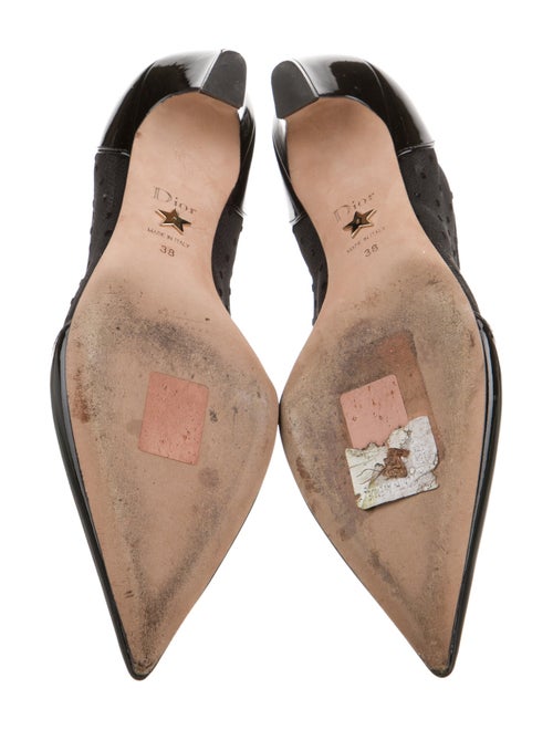 Christian Dior Patent Leather Mesh Accents Boots