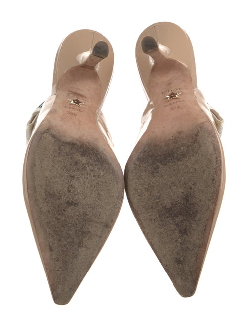 Christian Dior Patent Leather Bow Accents Slingback Pumps