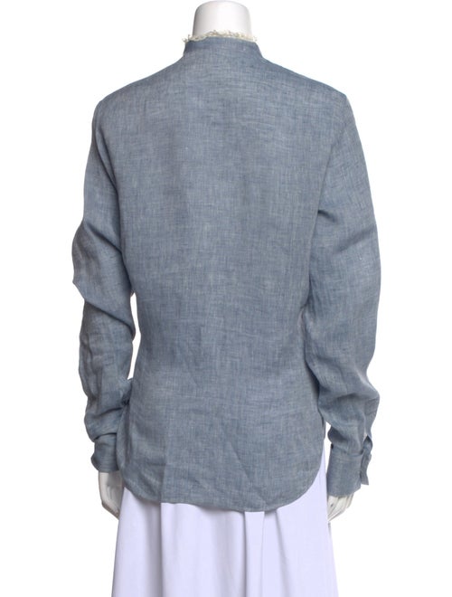 Christian Dior Linen Striped Button-Up Top