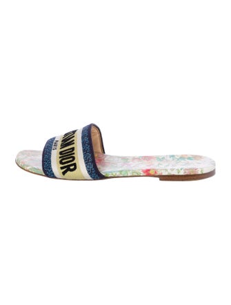 Christian Dior Canvas Printed Slides