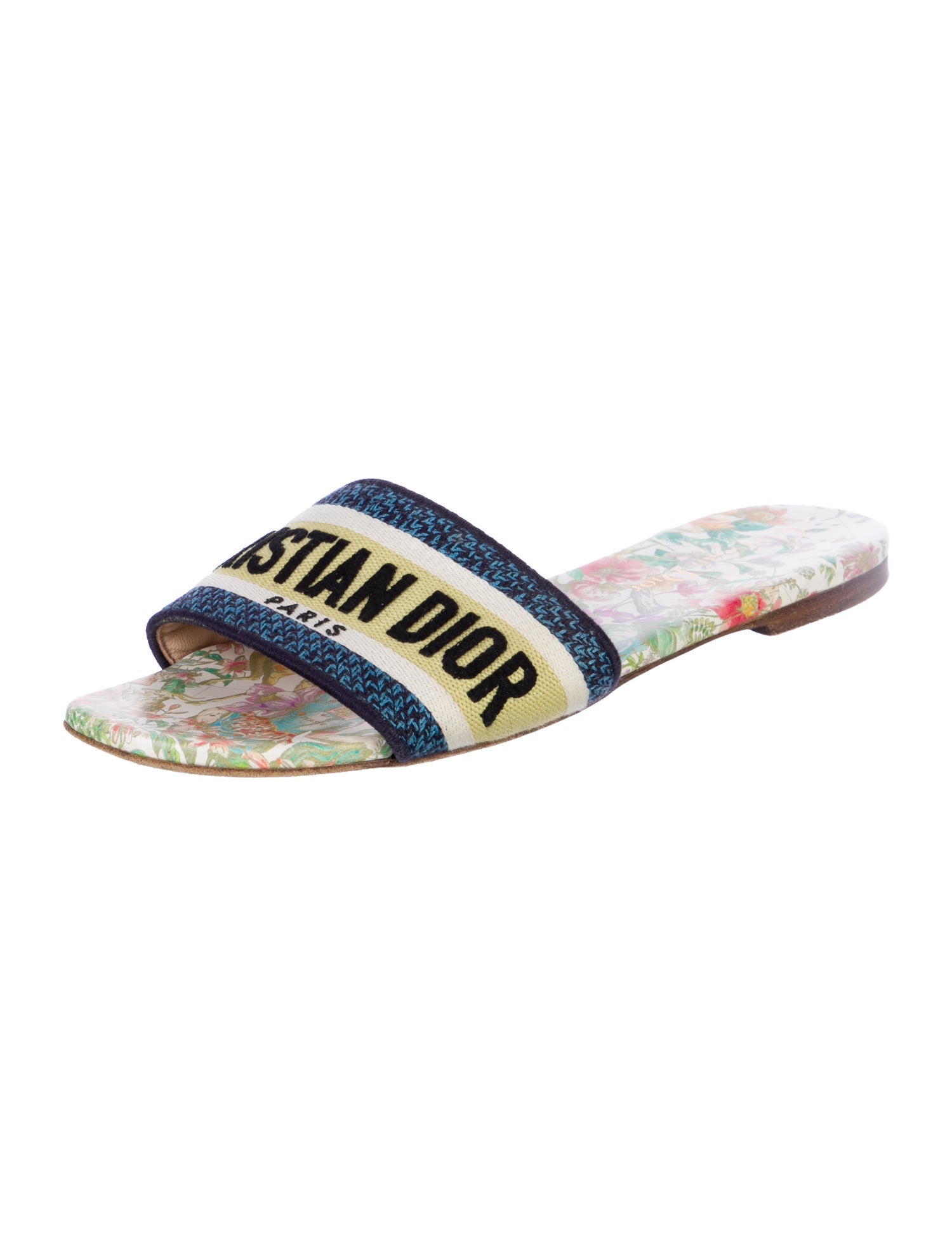 Christian Dior Canvas Printed Slides