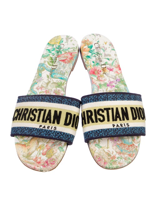 Christian Dior Canvas Printed Slides