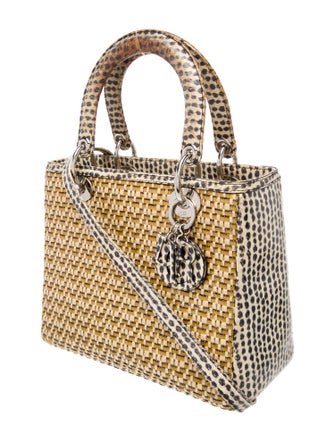 Christian Dior Leather Lady Dior bag Medium