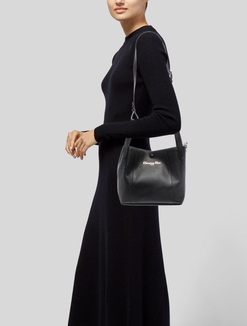 Christian Dior Leather Signature Bucket Bag Medium