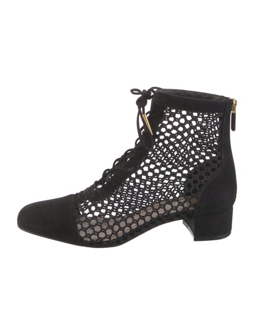 Christian Dior Suede Animal Print Lace-Up Boots