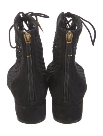 Christian Dior Suede Animal Print Lace-Up Boots