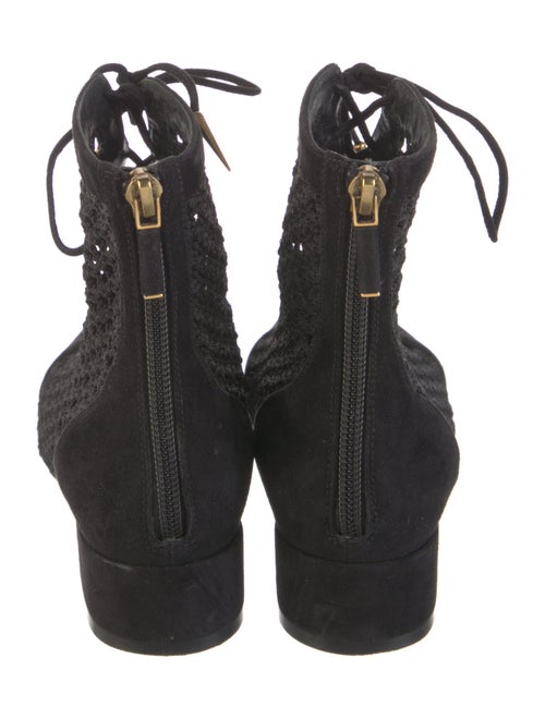 Christian Dior Suede Animal Print Lace-Up Boots