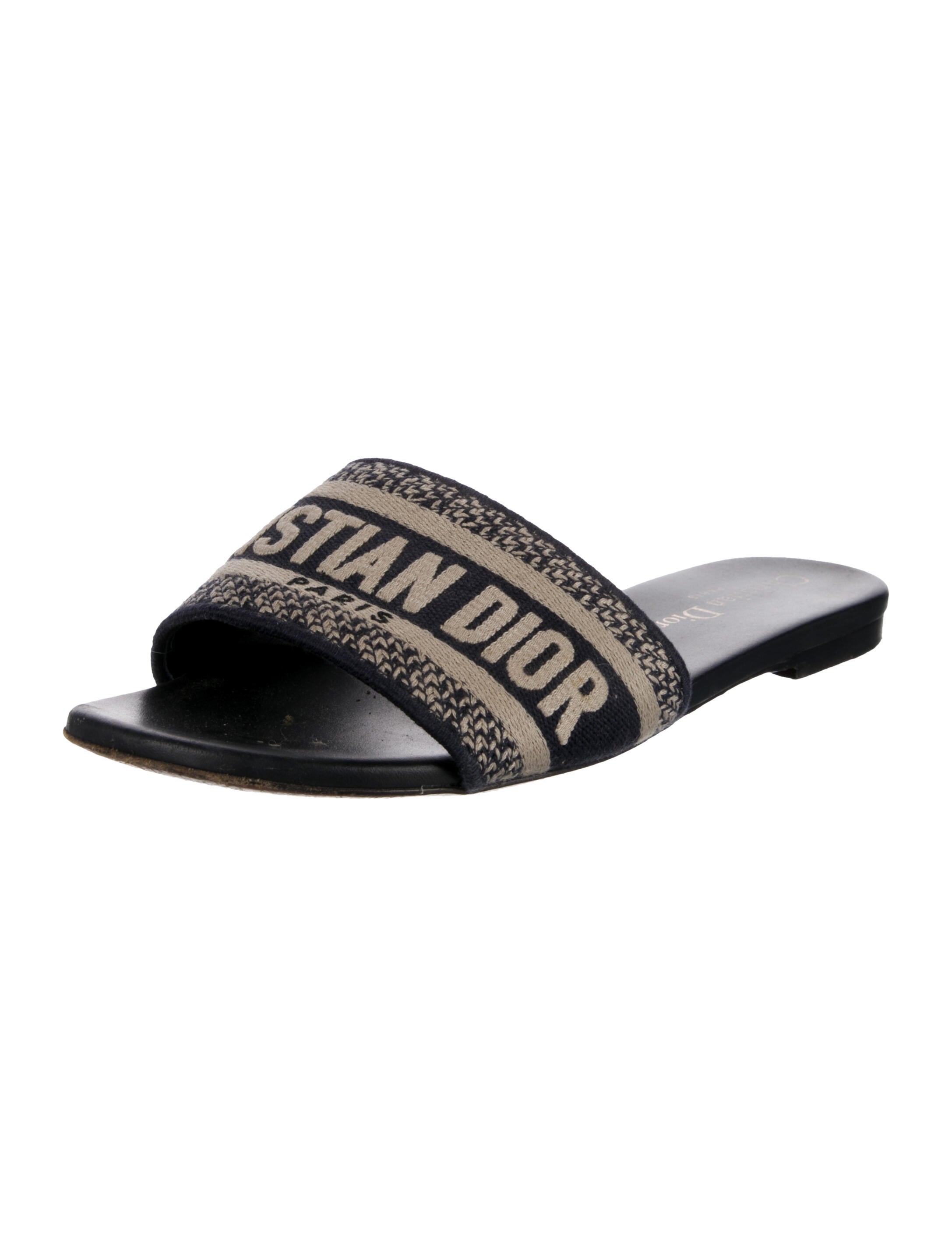 Christian Dior Canvas Graphic Print Slides