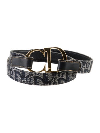 Christian Dior Diorissimo Pattern Skinny Waist Belt