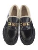 Christian Dior Leather Fur Trim Loafers