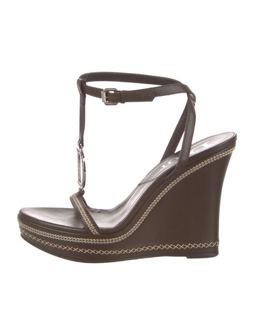 Christian Dior Leather T-Strap Sandals