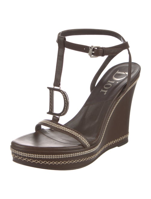 Christian Dior Leather T-Strap Sandals
