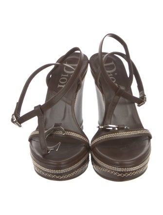 Christian Dior Leather T-Strap Sandals