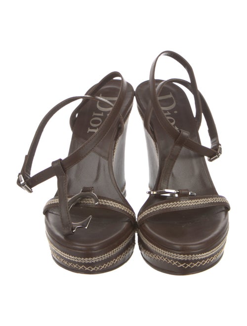 Christian Dior Leather T-Strap Sandals
