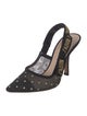 Christian Dior Mesh Bow Accents Slingback Pumps