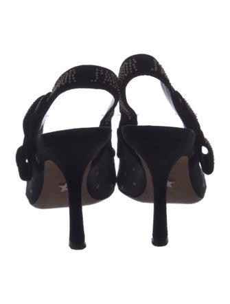 Christian Dior Mesh Bow Accents Slingback Pumps