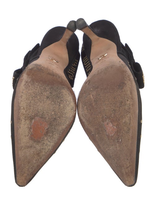 Christian Dior Mesh Bow Accents Slingback Pumps