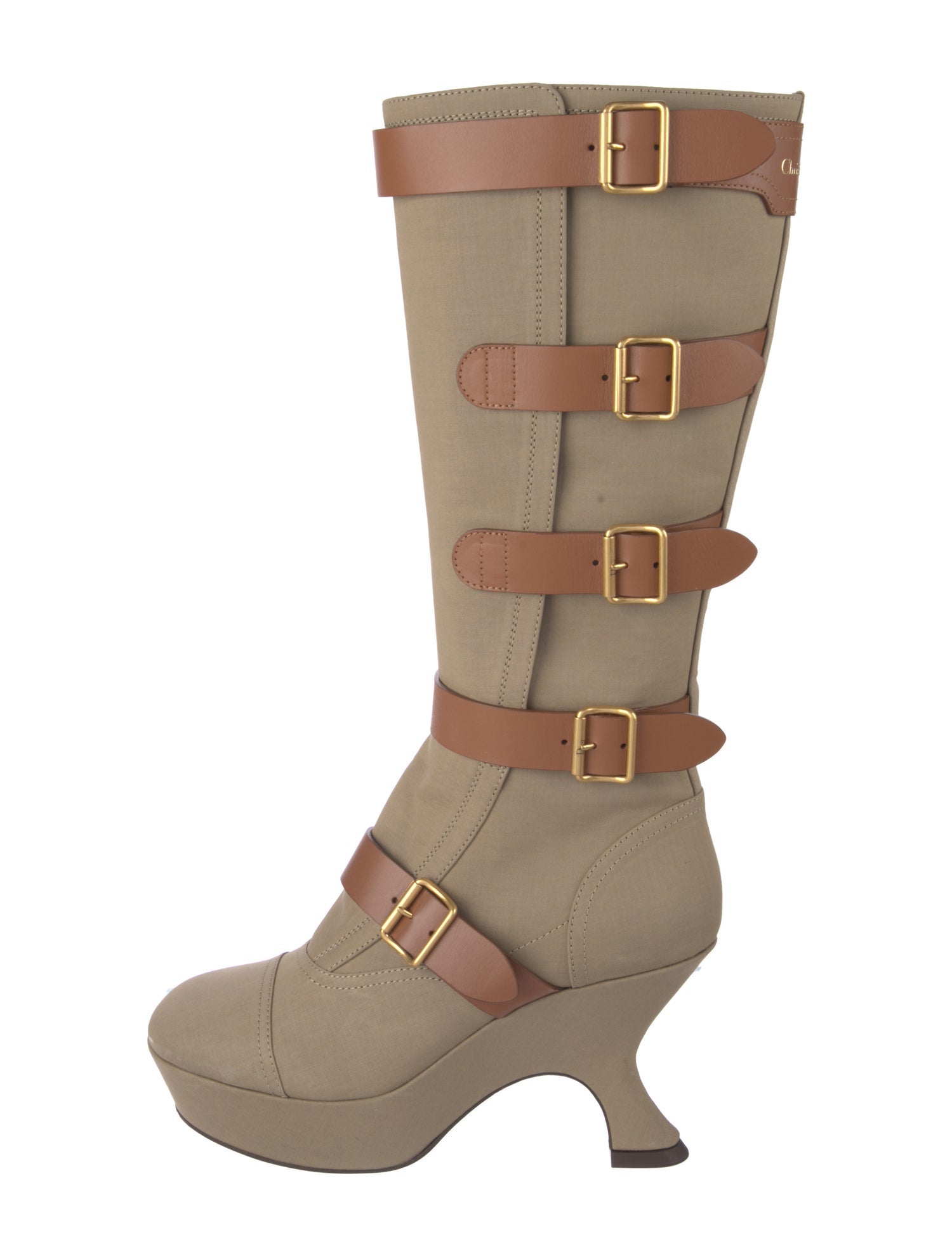 Christian Dior Leather Trim Embellishment Boots