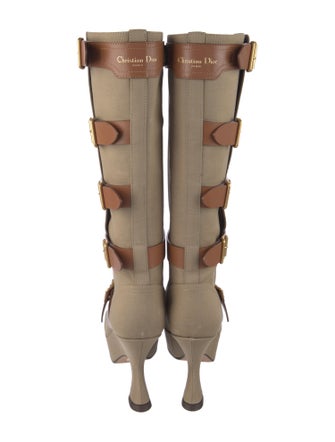 Christian Dior Leather Trim Embellishment Boots