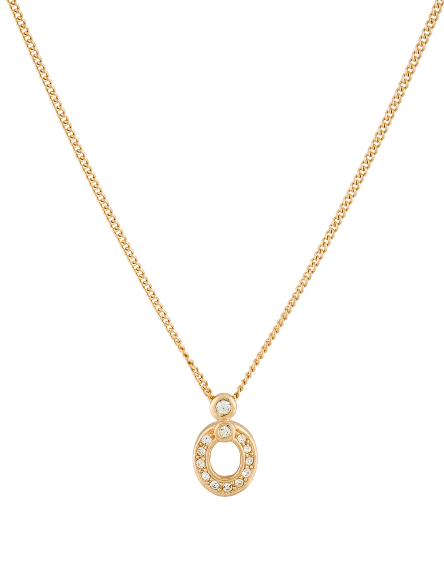 Christian Dior Vintage Crystal Pendant Necklace